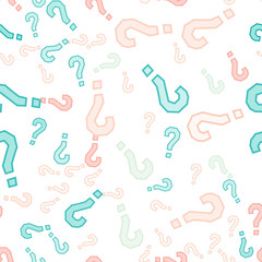 Quiz seamless pattern. Question marks, doubt, faq