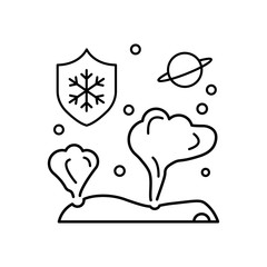 Geysers on the planet Jupiter icon. Simple line, outline vector elements of interplanetary colonization icons for ui and ux, website or mobile application
