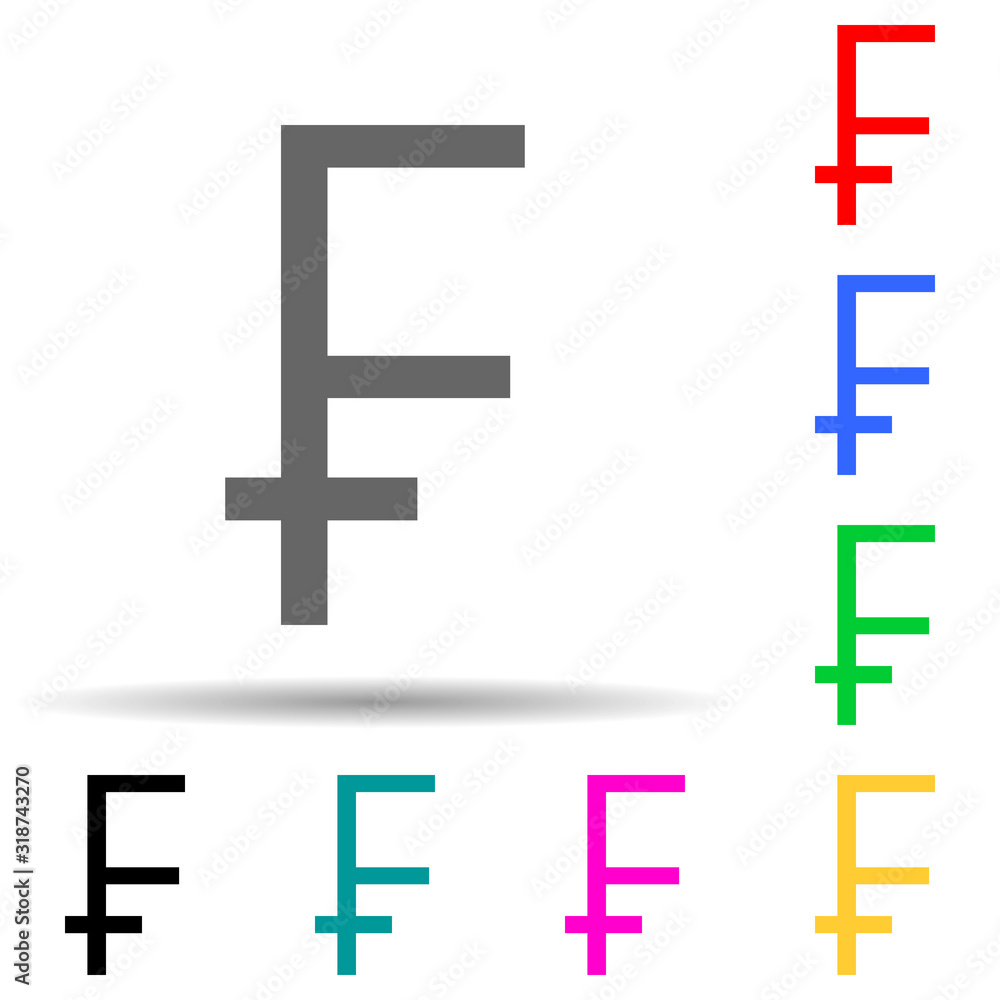Poster franch multi color style icon. simple glyph, flat vector of crepto currency icons for ui and ux, web