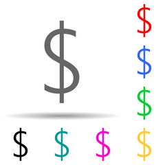dollar multi color style icon. Simple glyph, flat vector of crepto currency icons for ui and ux, website or mobile application