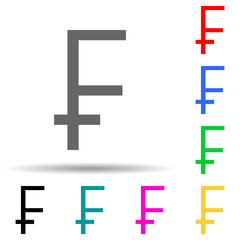 Obraz premium franch multi color style icon. Simple glyph, flat vector of crepto currency icons for ui and ux, website or mobile application