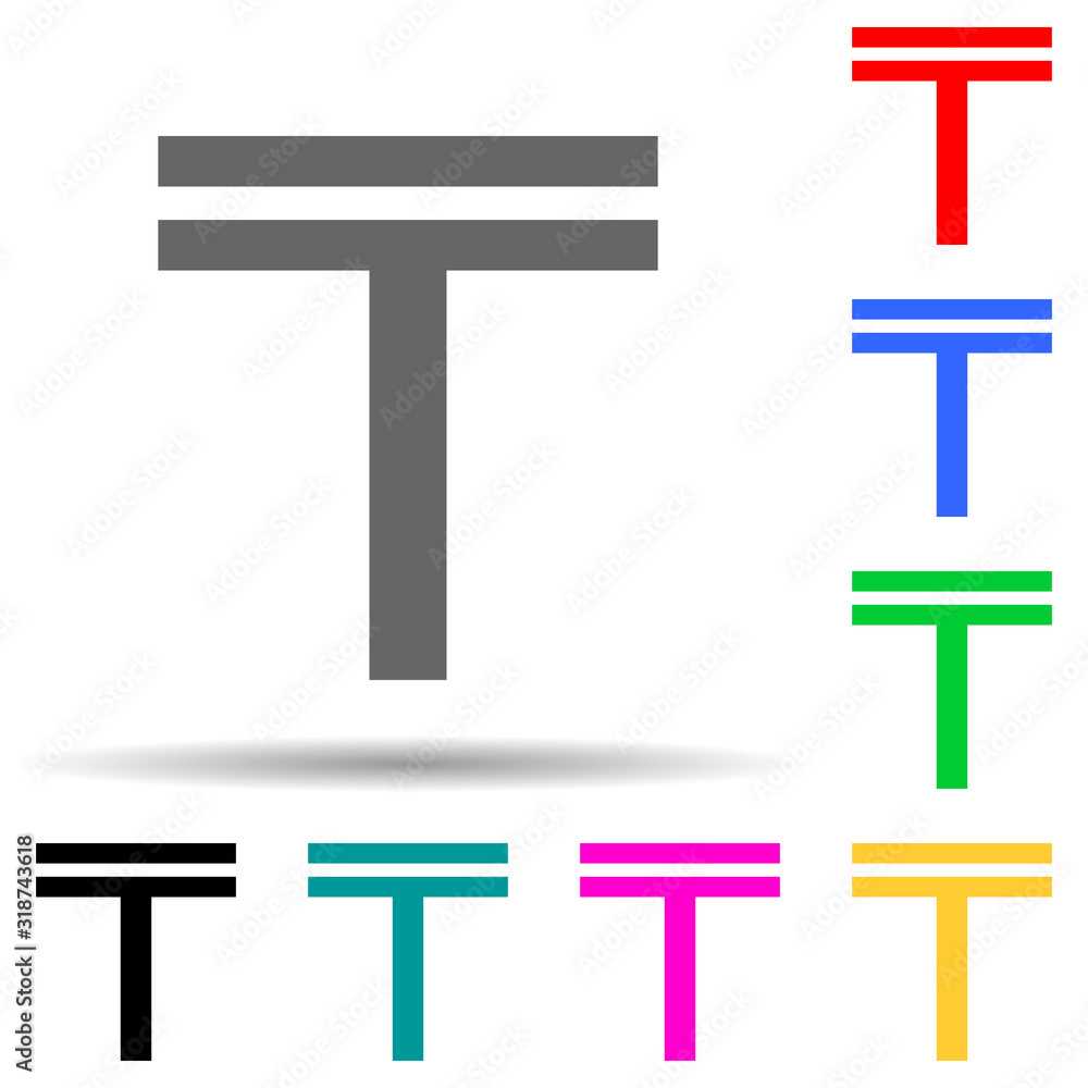 Aufkleber tenge multi color style icon. simple glyph, flat vector of crepto currency icons for ui and ux, webs