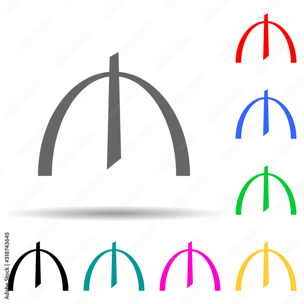 Poster manat multi color style icon. simple glyph, flat vector of crepto currency icons for ui and ux, webs