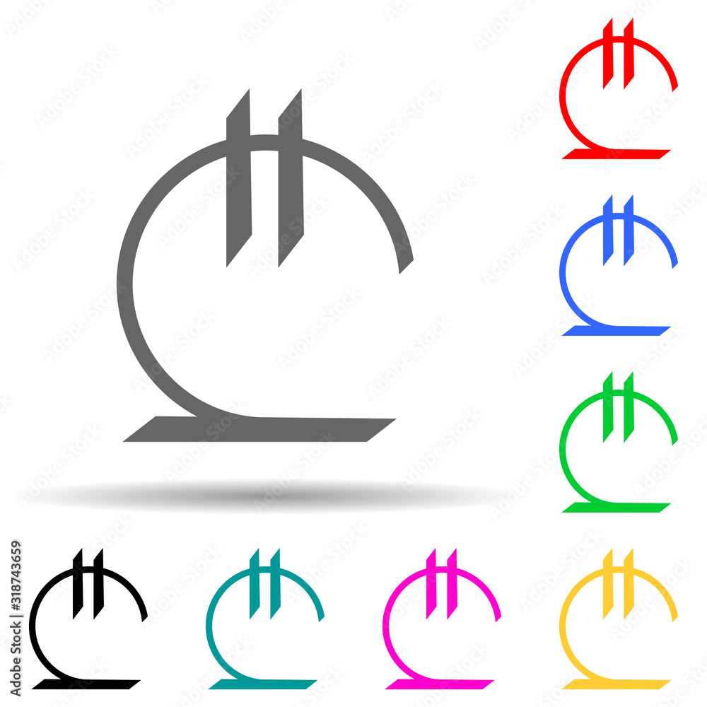 Poster lari multi color style icon. simple glyph, flat vector of crepto currency icons for ui and ux, websi