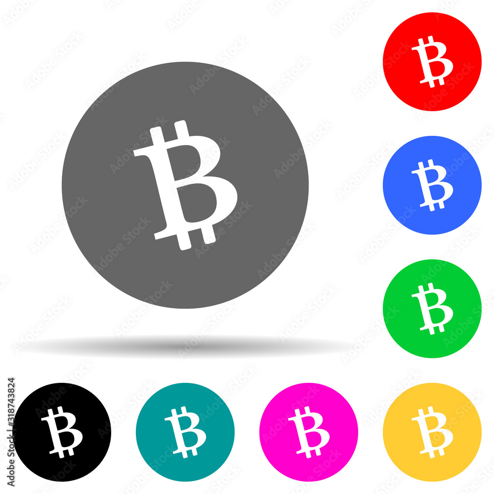 Poster bitcoin cash multi color style icon. simple glyph, flat vector of crepto currency icons for ui and u