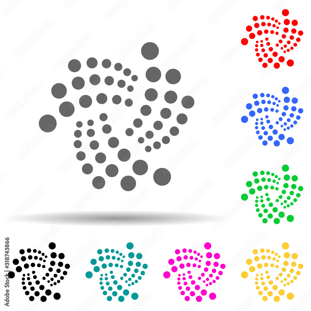 Poster lota multi color style icon. simple glyph, flat vector of crepto currency icons for ui and ux, websi