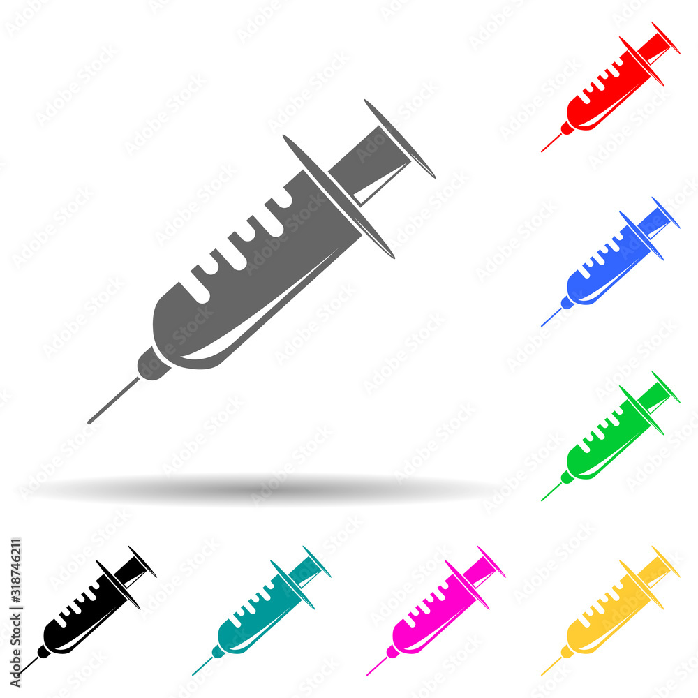 Aufkleber syringe multi color style icon. simple glyph, flat vector of dental icons for ui and ux, website or 