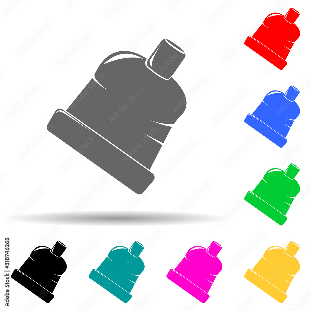 Poster toothpaste is empty multi color style icon. simple glyph, flat vector of dental icons for ui and ux,