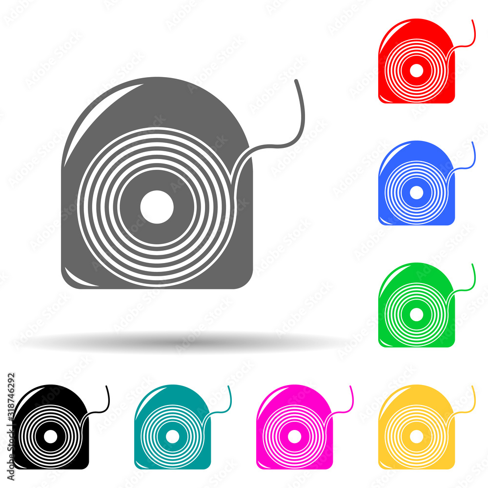 Poster dental floss multi color style icon. simple glyph, flat vector of dental icons for ui and ux, websit