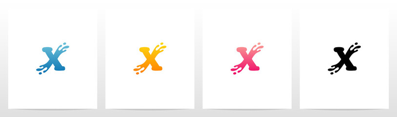 Water Splash On Letter Logo Design X