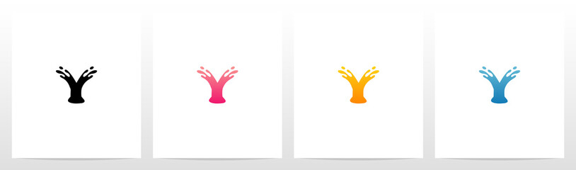 Water Splash On Letter Logo Design Y