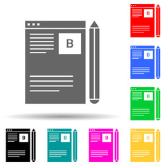 blog management multi color style icon. Simple glyph, flat vector of digital marketing, promotion icons for ui and ux, website or mobile application