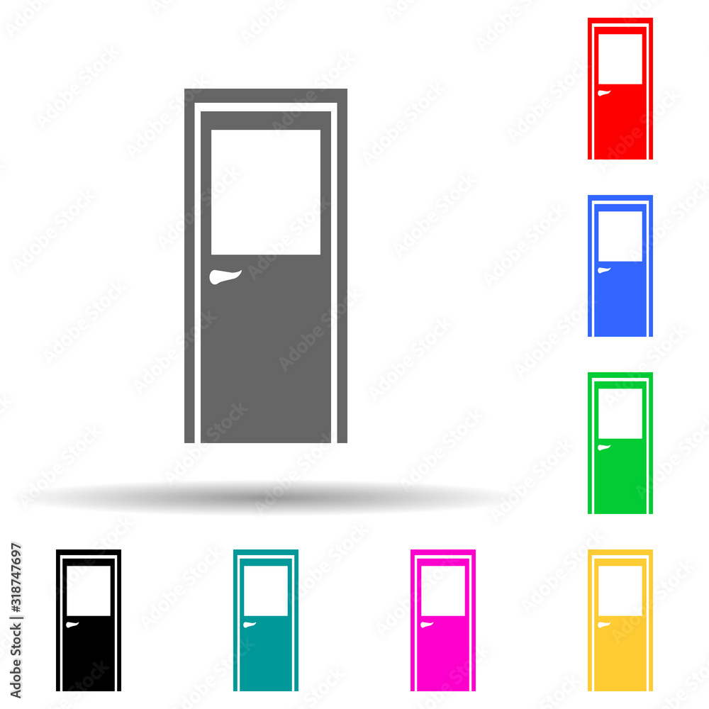 Poster door multi color style icon. simple glyph, flat vector of door icons for ui and ux, website or mobil