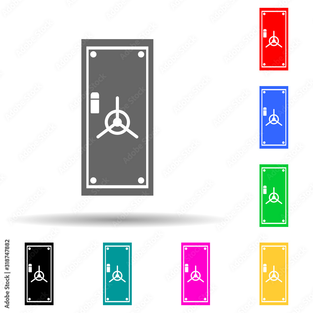 Aufkleber safe door multi color style icon. simple glyph, flat vector of door icons for ui and ux, website or 