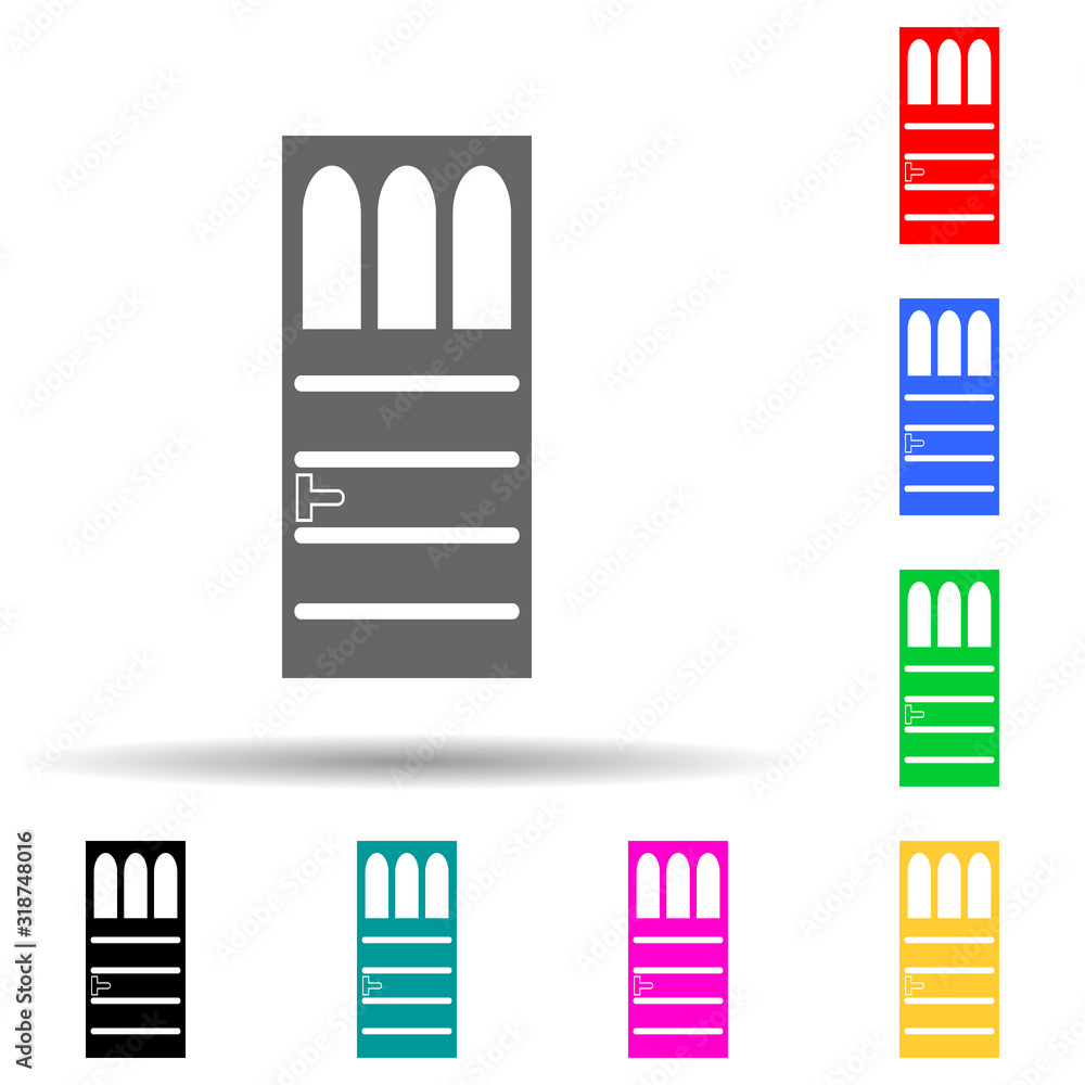 Poster iron door multi color style icon. simple glyph, flat vector of door icons for ui and ux, website or 