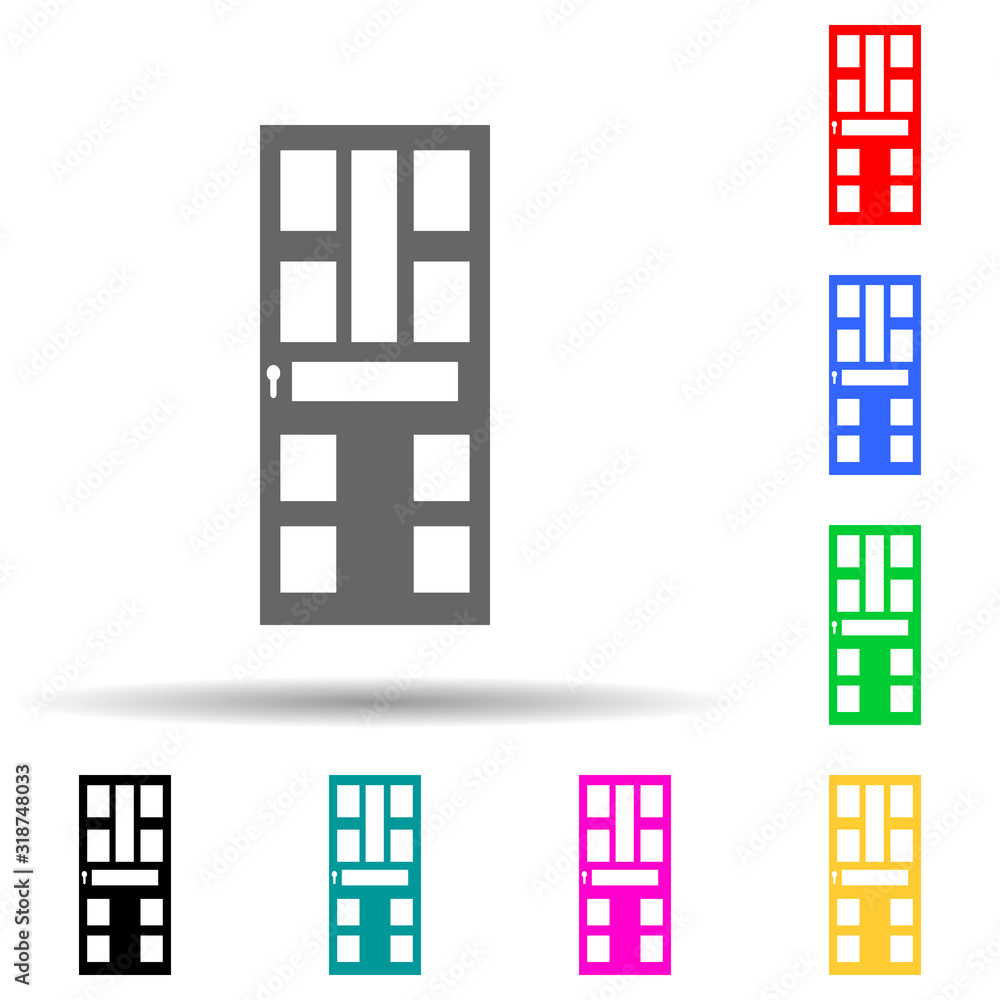 Poster entrance door multi color style icon. simple glyph, flat vector of door icons for ui and ux, website