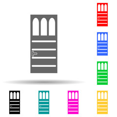 Iron door multi color style icon. Simple glyph, flat vector of door icons for ui and ux, website or mobile application