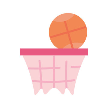 basketball hoop and sport ball equipment icon