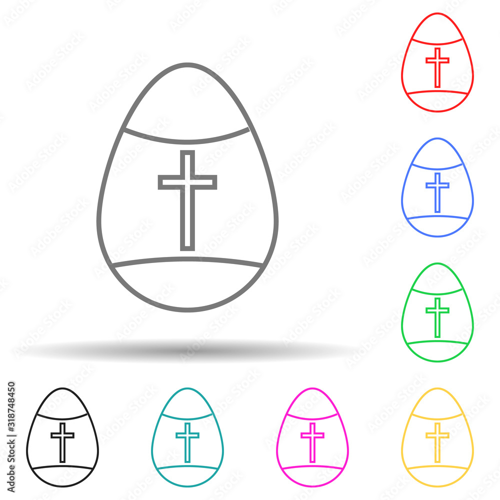 Poster easter egg multi color style icon. simple thin line, outline vector of easter icons for ui and ux, w