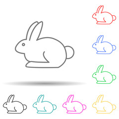 Easter Bunny multi color style icon. Simple thin line, outline vector of easter icons for ui and ux, website or mobile application