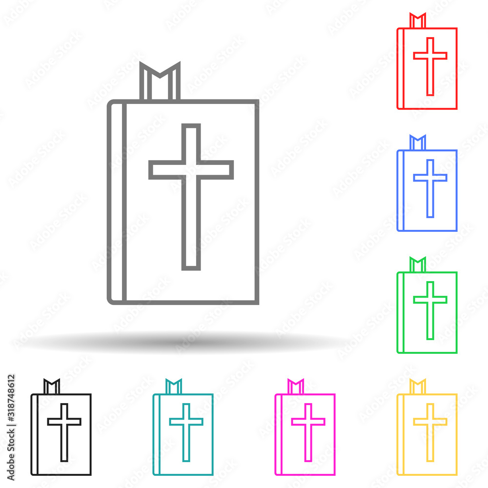 Poster bible multi color style icon. simple thin line, outline vector of easter icons for ui and ux, websit