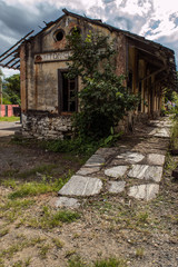 Abandoned railway train station