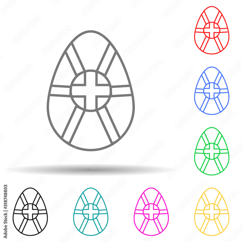 Poster easter egg multi color style icon. simple thin line, outline vector of easter icons for ui and ux, w