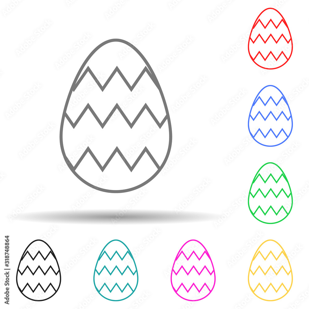 Poster easter egg multi color style icon. simple thin line, outline vector of easter icons for ui and ux, w