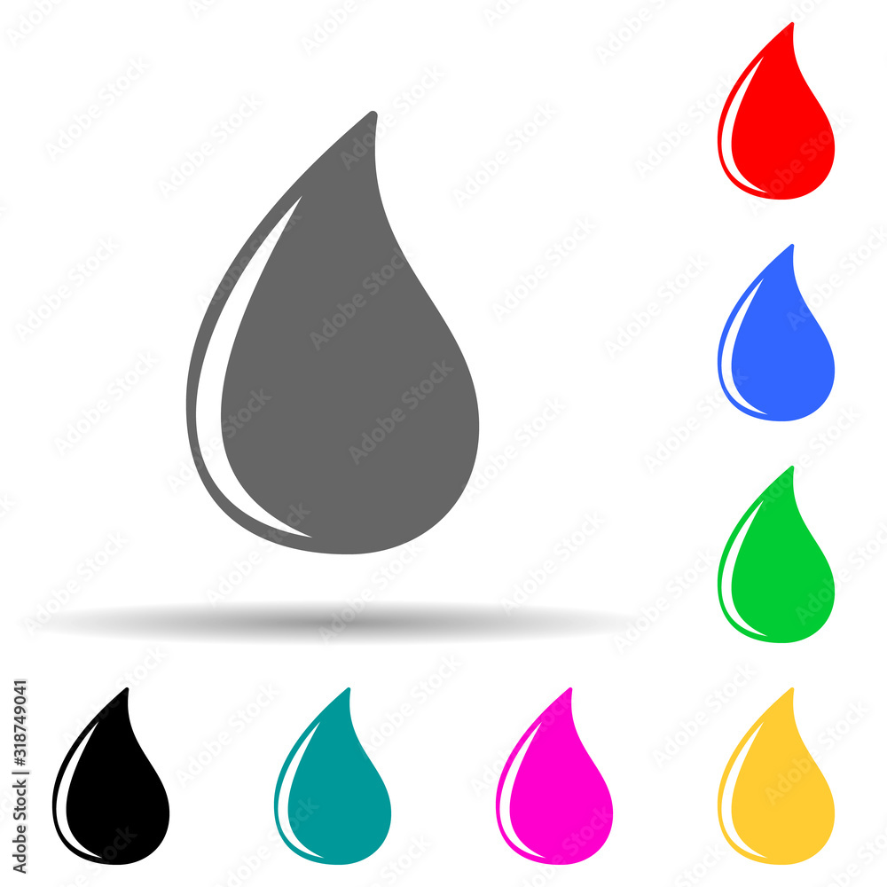 Poster water drop multi color style icon. simple glyph, flat vector of ecology icons for ui and ux, website