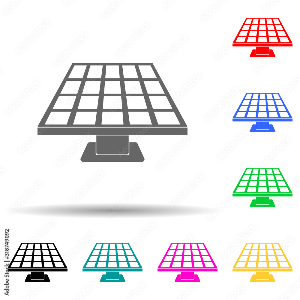 Poster solar panels multi color style icon. simple glyph, flat vector of ecology icons for ui and ux, websi