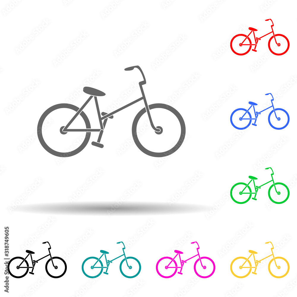 Poster a bike multi color style icon. simple glyph, flat vector of ecology icons for ui and ux, website or 