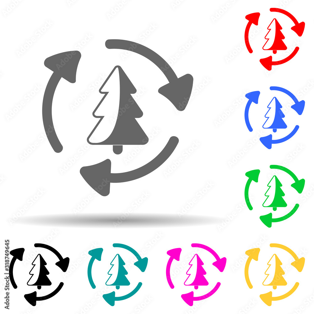 Poster wood processing multi color style icon. simple glyph, flat vector of ecology icons for ui and ux, we