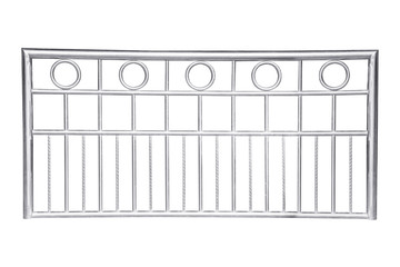 Stainless steel railing isolated on white.