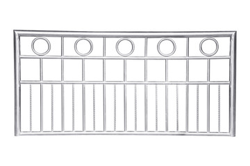 Stainless steel railing isolated on white.