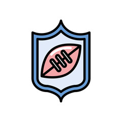 american football sport balloon in shield