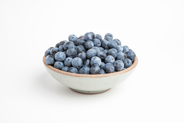 Fresh Blueberries In Glazed Bowl