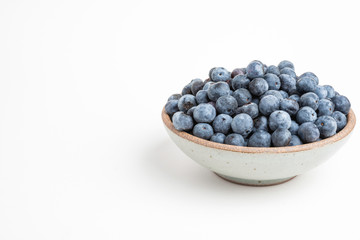 Fresh Blueberries In Glazed Bowl