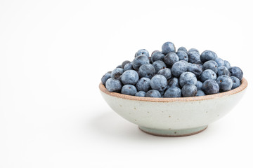 Fresh Blueberries In Glazed Bowl