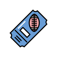 american football sport ticket with balloon