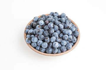 Fresh Blueberries In Glazed Bowl