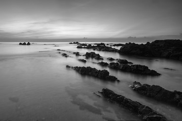 Scenic view of amazing tropical beach. Nature composition and vibrant colors.