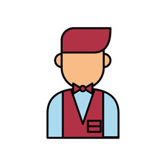 waiter restaurant server character icon