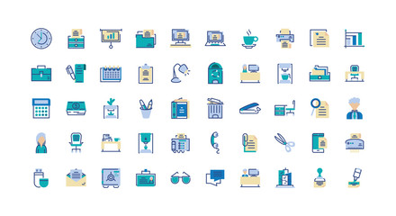 Isolated office and business icon set vector design