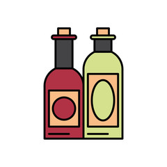 wine bottles drink isolated icon