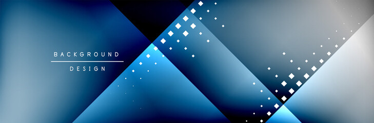 Abstract background - squares and lines composition created with lights and shadows. Technology or business digital template