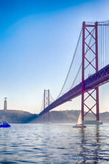 Amazing Image of Lisbon 25th April Bridge (Ponte 25 de Abril). Taken from Alfama.
