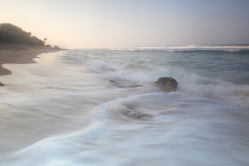 Scenic view of amazing tropical beach. Nature composition and vibrant colors.