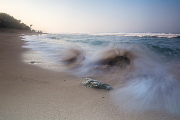 Scenic view of amazing tropical beach. Nature composition and vibrant colors.