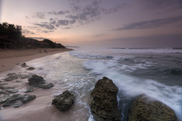 Scenic view of amazing tropical beach. Nature composition and vibrant colors.