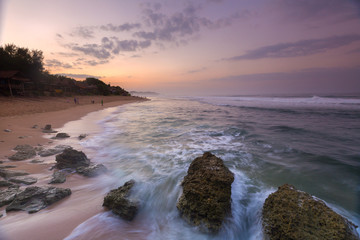 Scenic view of amazing tropical beach. Nature composition and vibrant colors.
